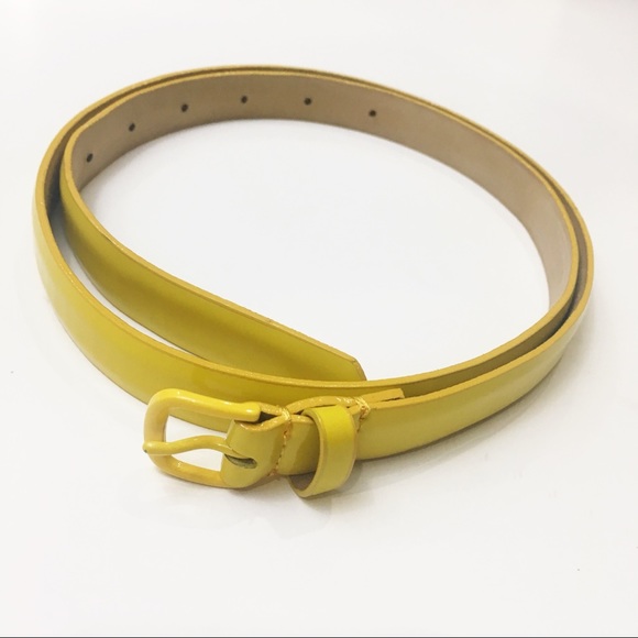 J. Crew Accessories - J. Crew Genuine Leather Yellow Belt